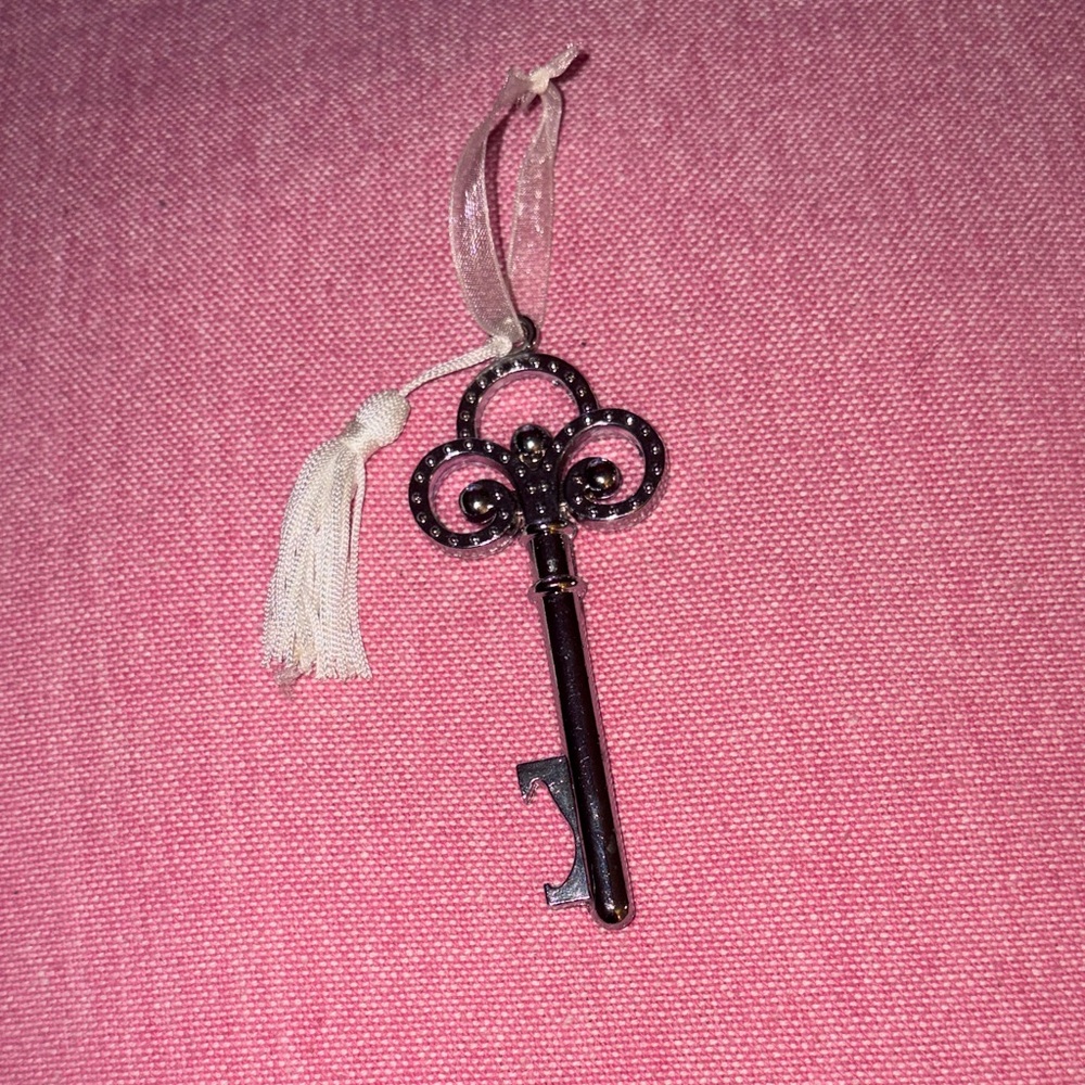 Silver Skeleton Key Bottle Opener Ornament NEW